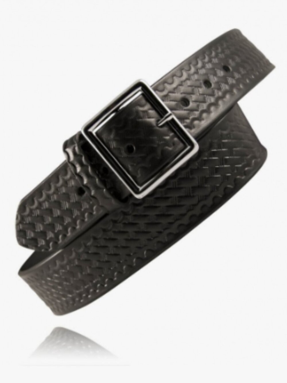 BOSTON LEATHER SIZE 40 #6606 1.5" GARRISON UNIFORM BELT BLACK BASKETWEAVE